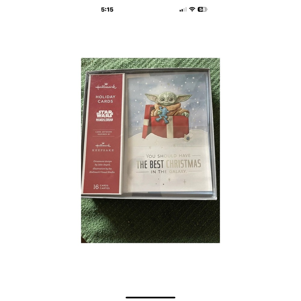 Hallmark Grogu\The Child 7.5" x 5" Christmas Cards NIP
